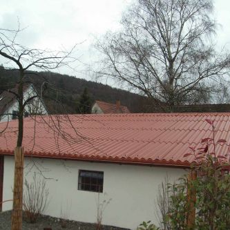 Dacheindeckung mit Faserwellplatten